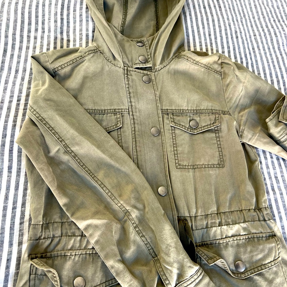 BP size small army green jacket with hood from Nordstrom